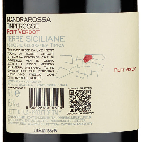 Terre Siciliane Petit Verdot IGT "Timperosse" 2023 - Mandrarossa