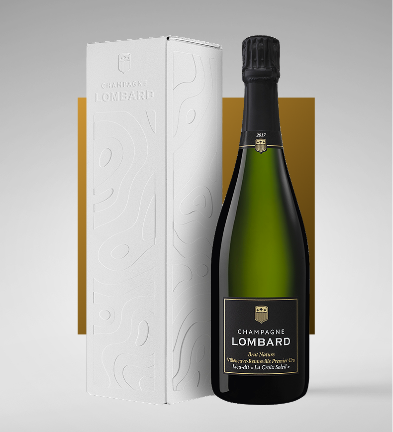 Champagne Blanc de Blancs Brut Nature Villeneuve-Renneville 1er Cru Lieu Dit “La Croix Soleil” 2017 - Lombard (astuccio)