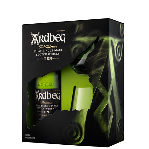 Islay Single Malt Scotch Whisky 10 Years Old - Ardbeg (0.7l - astuccio + bicchieri)