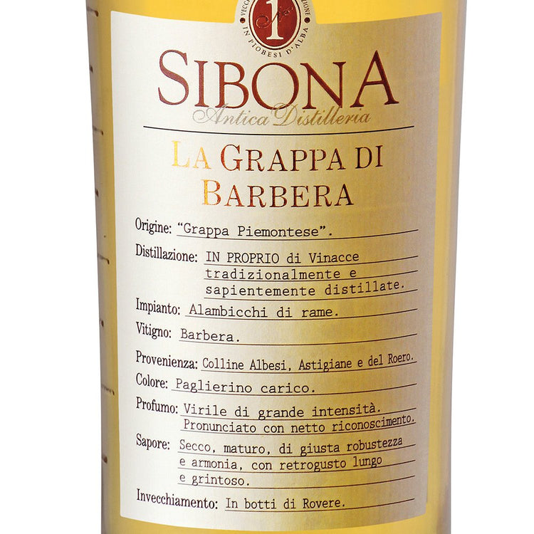 Grappa di Barbera - Sibona (0.5l)