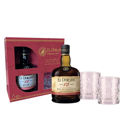 Finest Demerara Rum 12 years old - El Dorado (0.7l - gift pack 2 bicchieri)