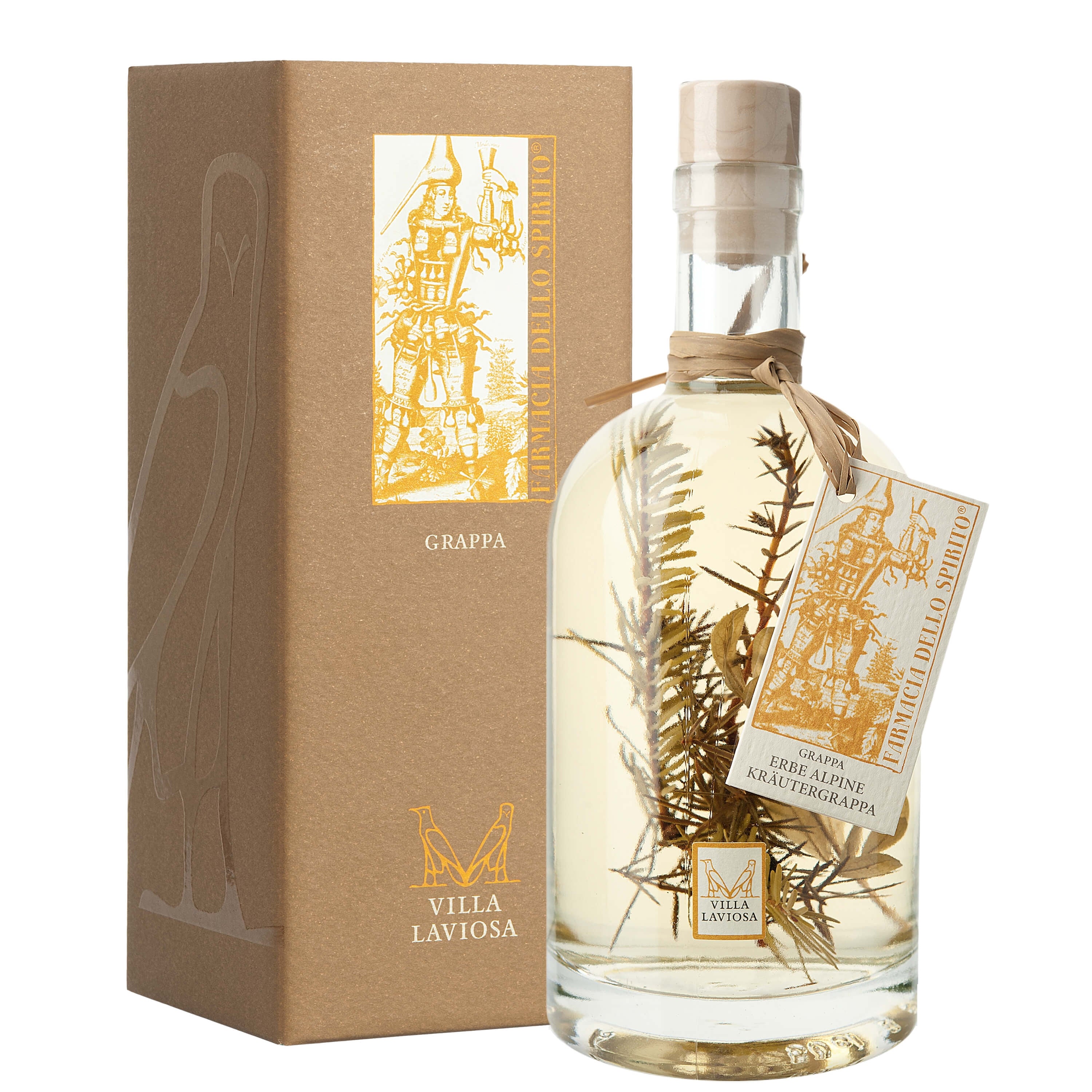 Grappa "Farmacia dello Spirito - Erbe Alpine" - Villa Laviosa (0.5l - astuccio)