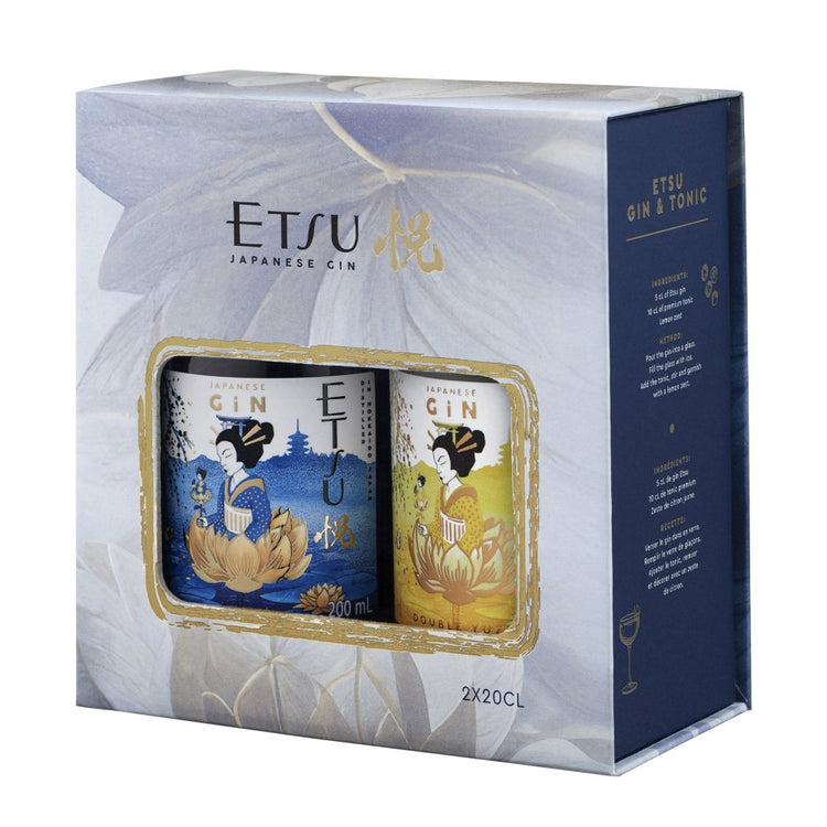 Japanese Gin "Etsu Original + Etsu Double Yuzu" - Etsu (gift box 2x 0.2l)