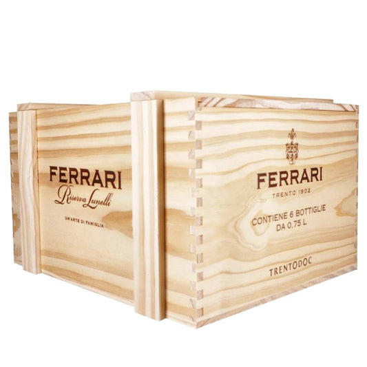 Cassetta Legno Ferrari Riserva Lunelli 6 bottiglie