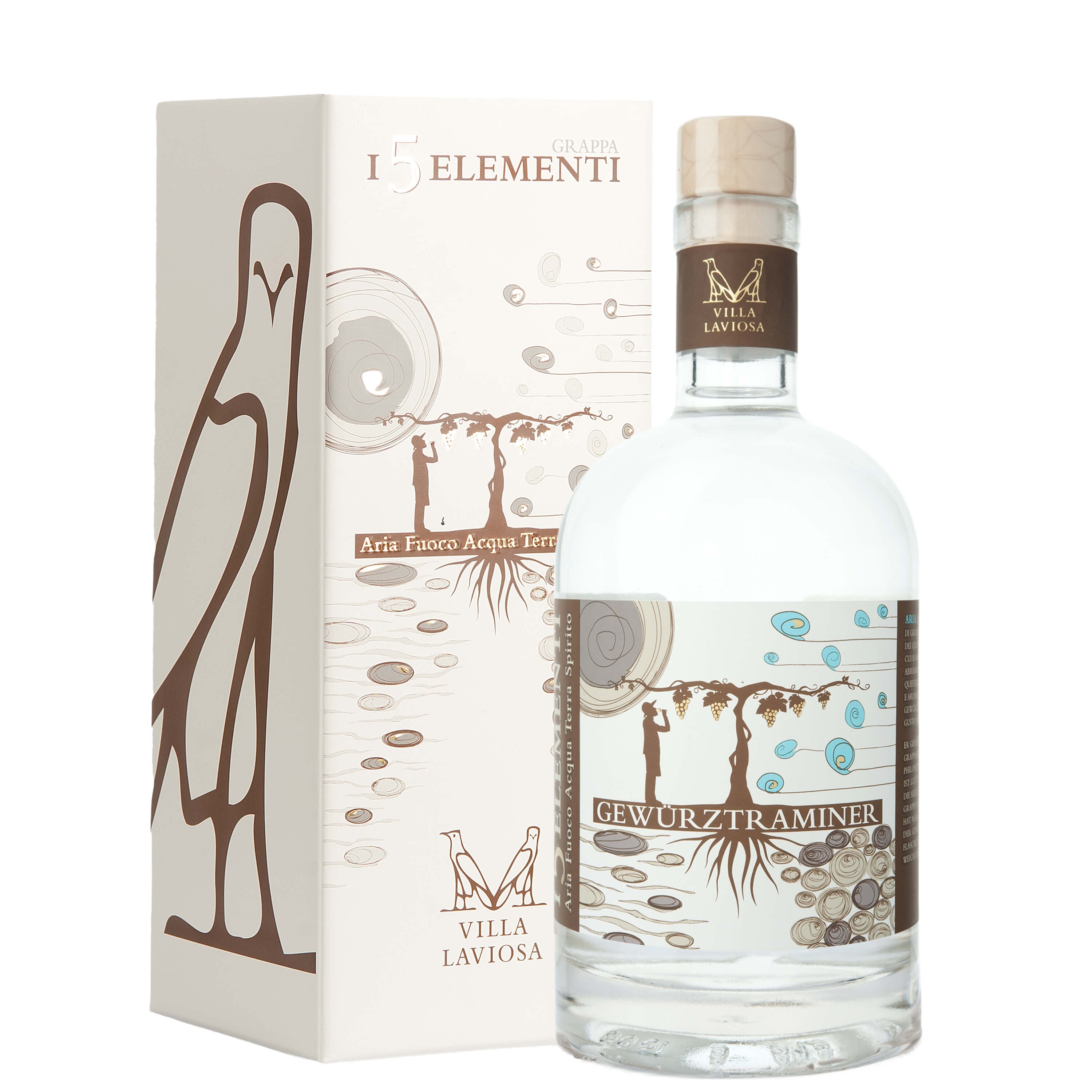 Grappa "I 5 Elementi - Gewürztraminer" - Villa Laviosa (0.5l - astuccio)