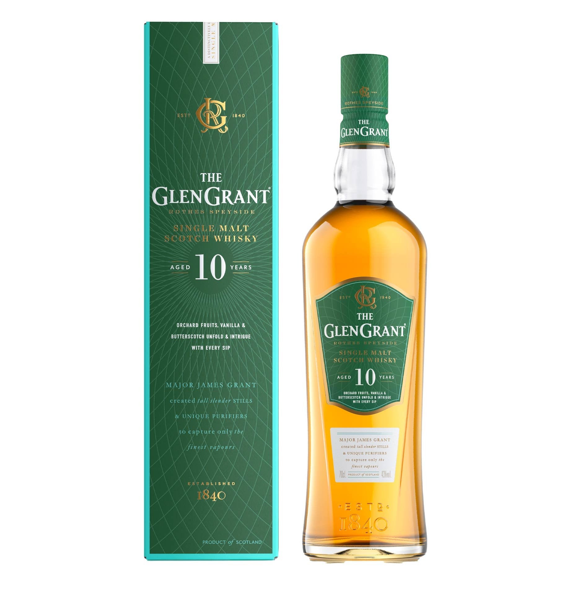 Speyside Single Malt Scotch Whiskey 10 years old - Glen Grant, Signatory Vintage (0.7l - astuccio)