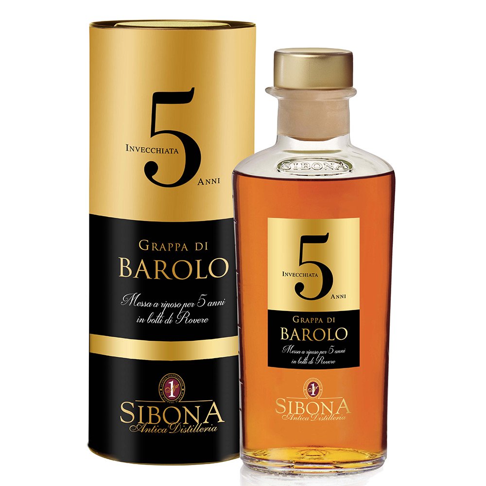 Grappa di Barolo Invecchiata 5 anni - Sibona (0.5l - astuccio a tubo)