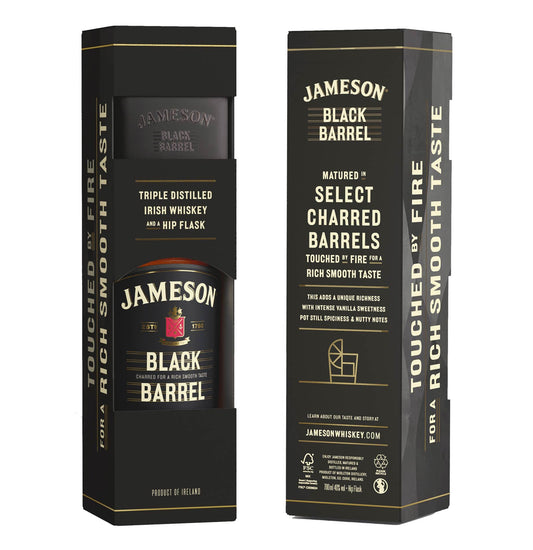 Irish Whiskey "Black Barrel" Jameson - Jameson Irish Whiskey Ireland (0.7l - Confezione con fiaschetta)