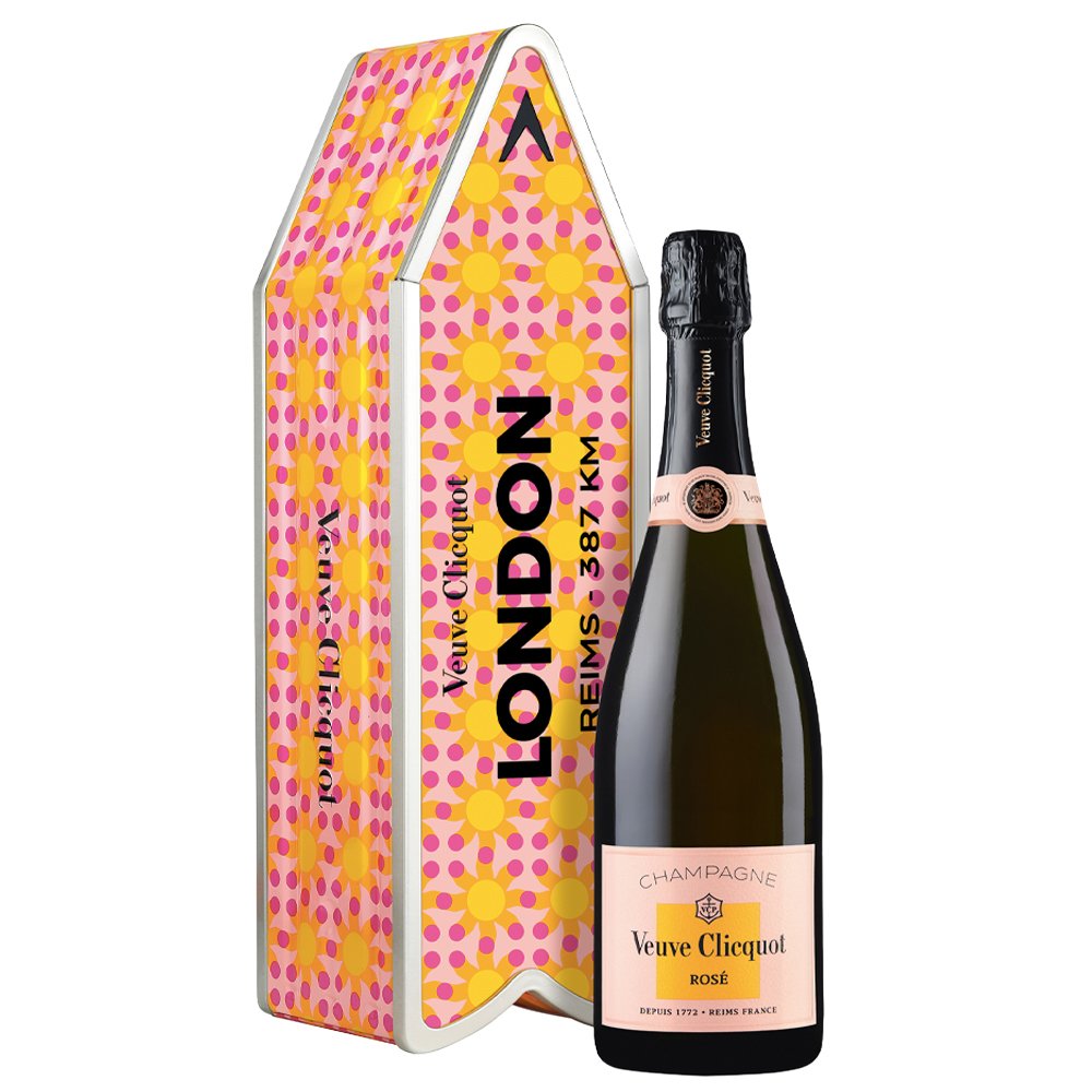 Champagne Brut Rosé Yellow Label Arrow "Sun Pattern Arrow by Yinka Ilori" - Veuve Clicquot (personalizzabile)
