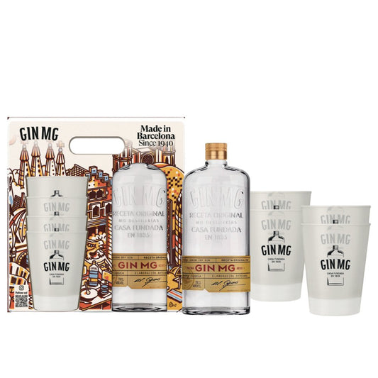 Gin "MG" - MG (0.7l, gift pack 4 bicchieri)