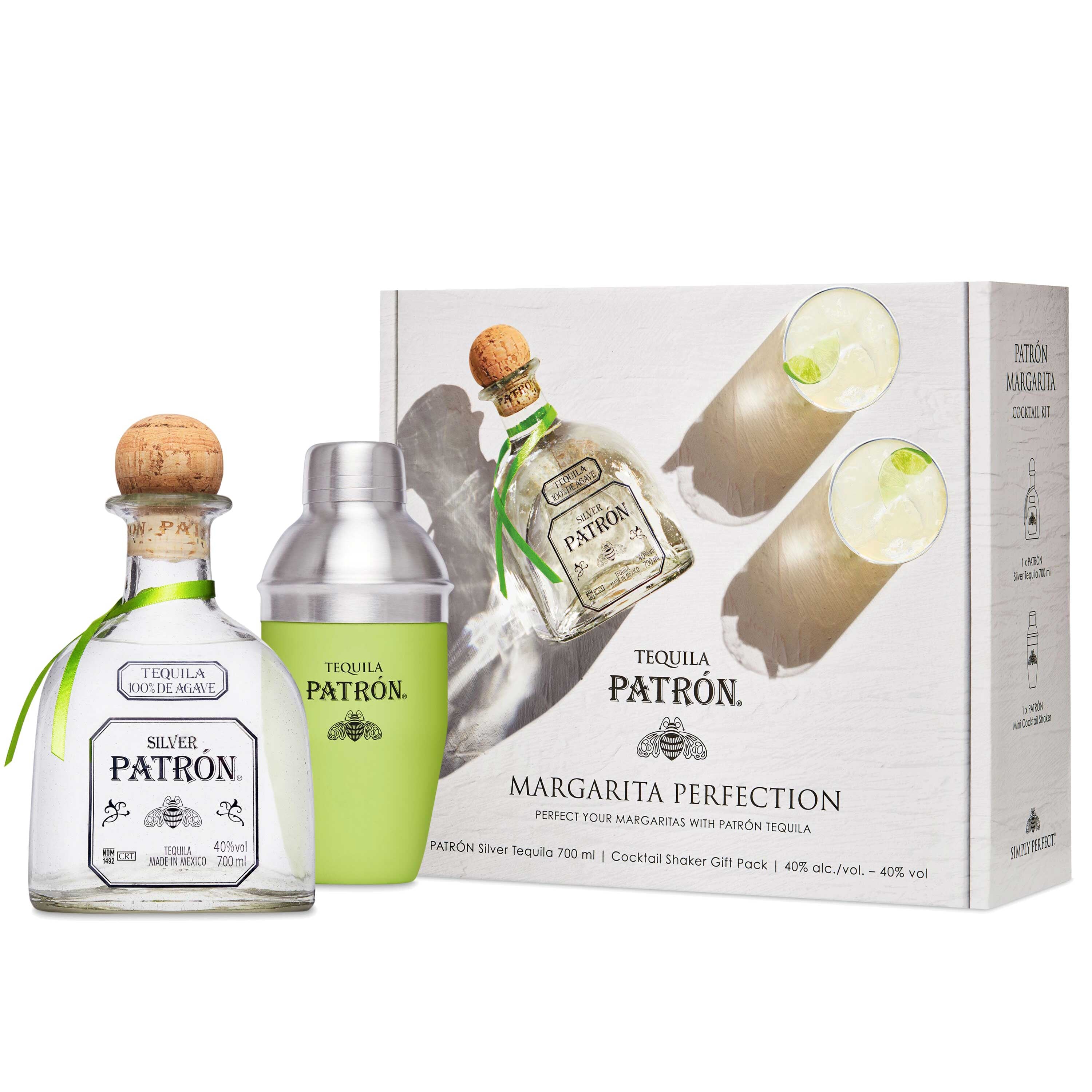 "Patrón Margarita Cocktail Kit" Tequila Silver + Shaker - Patrón (gift box)