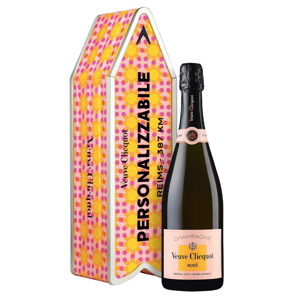 Champagne Brut Rosé Yellow Label Arrow "Sun Pattern Arrow by Yinka Ilori" - Veuve Clicquot (personalizzabile)