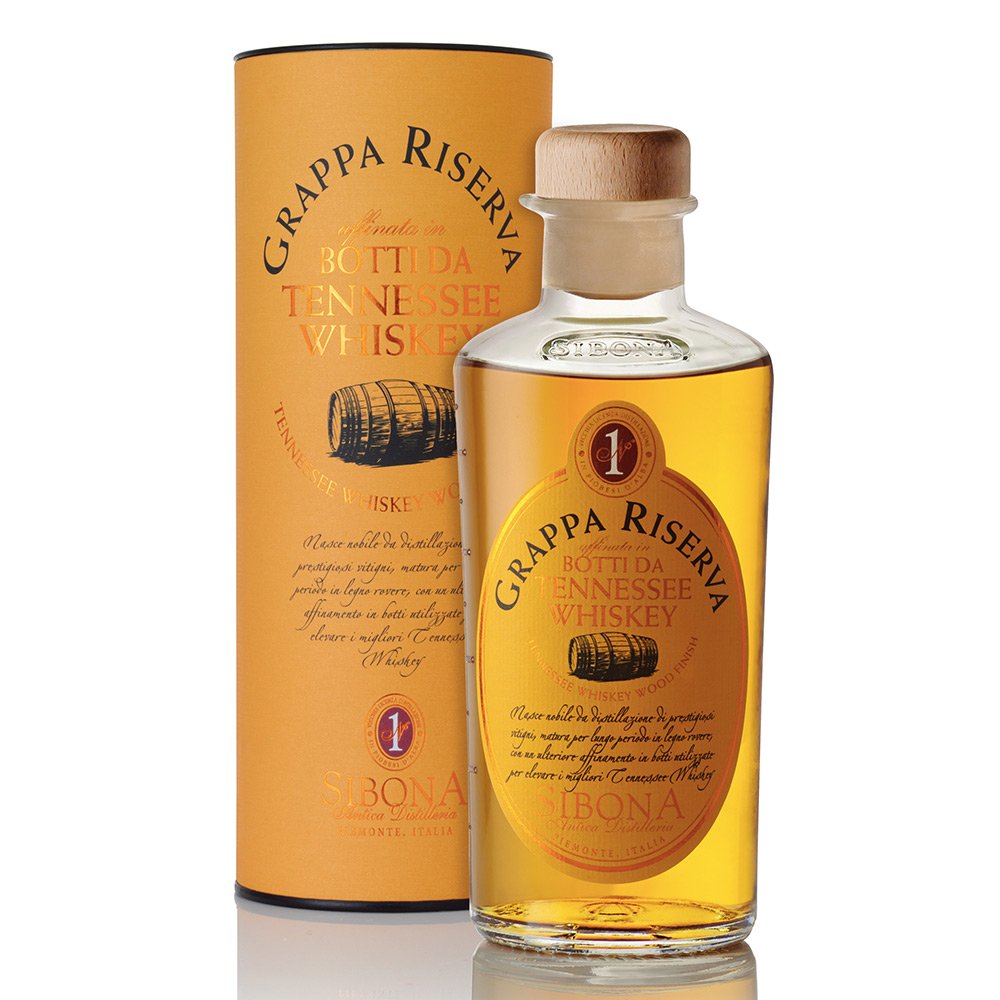 Grappa Riserva Affinata in Botti da Tennessee Whiskey - Sibona (0.5l - astuccio a tubo)