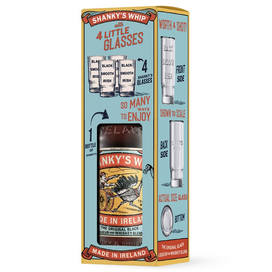 Irish Liqueurs "Shanky’s Whip" - Shanky's Whip (0.7l, gift cox con 4 bicchieri)