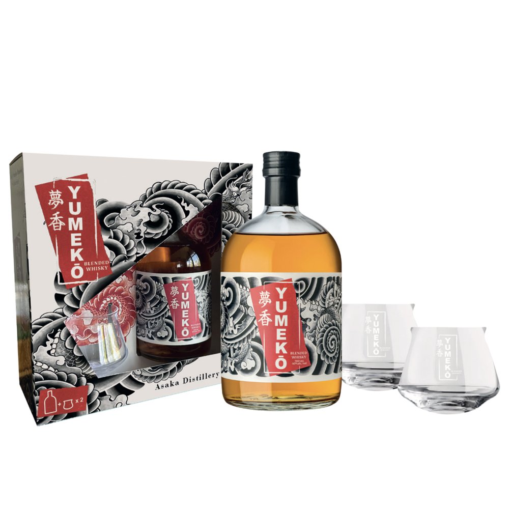 Blended Japanese Whisky "Yumeko" - Asaka (0.7l, gift pack 2 bicchieri)
